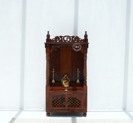 Wooden Temple with Storage - Honey finish Arina Living
