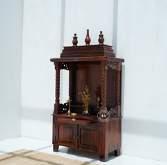 Wooden Temple with 2 door - Honey finish Arina Living
