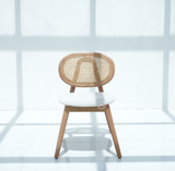 Acacia Wood Dining Chair with Cushioned Seat – Natural Finish , Single Piece Arina Living