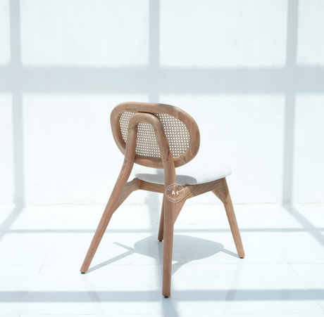Acacia Wood Dining Chair with Cushioned Seat – Natural Finish , Single Piece Arina Living