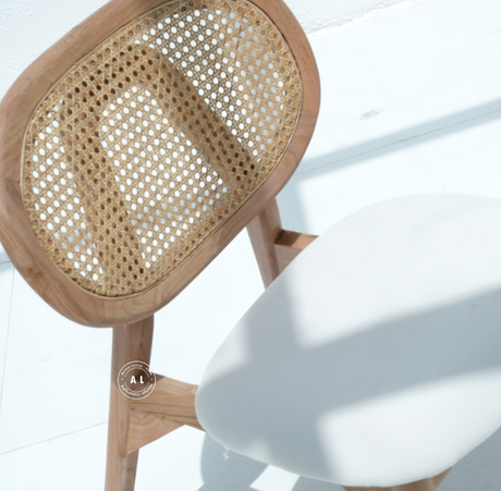 Acacia Wood Dining Chair with Cushioned Seat – Natural Finish , Single Piece Arina Living