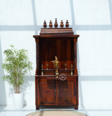 Large Wooden Temple with 2 door - Honey finish Arina Living
