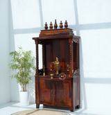 Large Wooden Temple with 2 door - Honey finish Arina Living