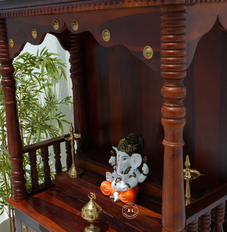 Flow Wooden Temple with Storage - Honey finish Arina Living