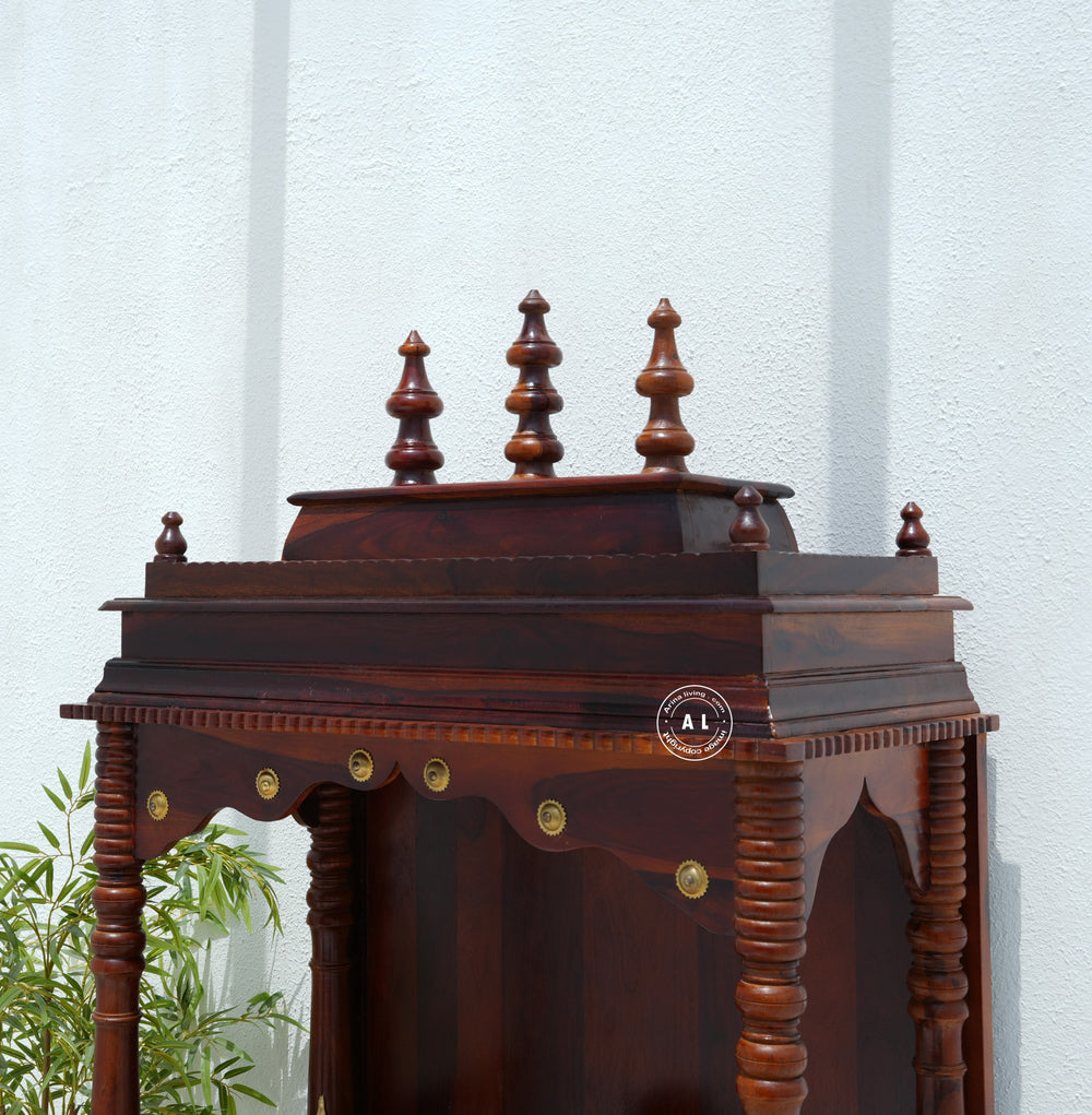 Flow Wooden Temple with Storage - Honey finish Arina Living