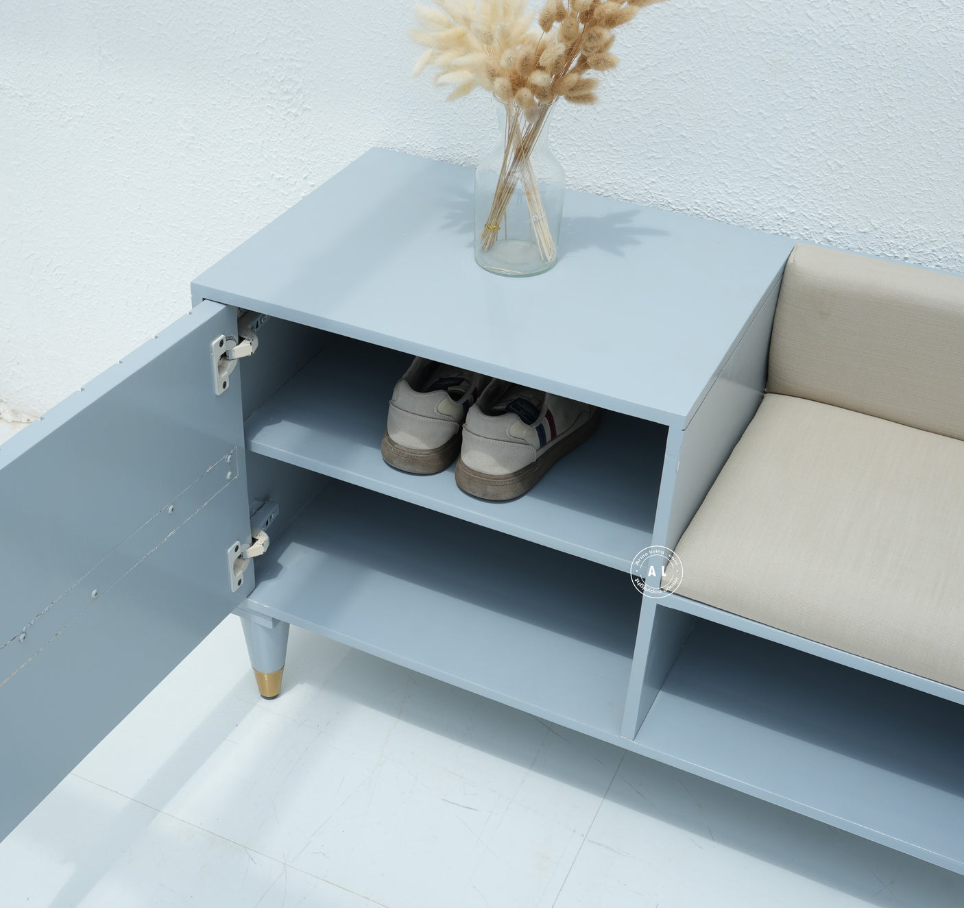 Solid Wood Shoe racks - Grey finish Arina Living