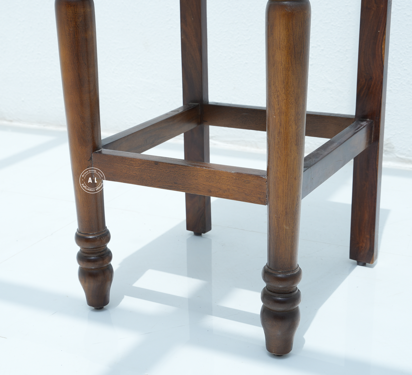 Evita Solid Wood Bar Chair with Cushioned Seat – Walnut Finish Arina Living