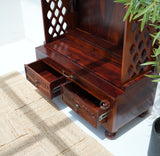 Wooden Temple with 2 Drawers  - Honey finish Arinaliving