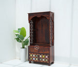 Wooden full size Temple with Storage - Honey finish Arina Living