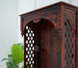 Wooden full size Temple with Storage - Honey finish Arina Living
