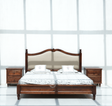 King size Acacia Wood bed - teak finish Arina Living