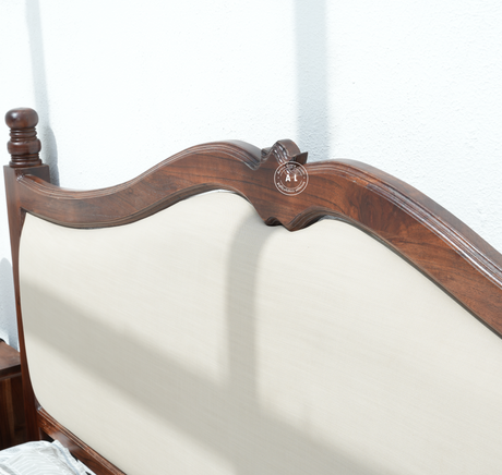 King size Acacia Wood bed - teak finish Arina Living