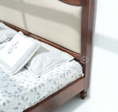 King size Acacia Wood bed - teak finish Arina Living