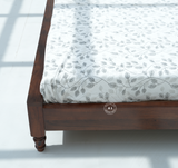 King size Acacia Wood bed - teak finish Arina Living