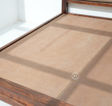 King size Acacia Wood bed - teak finish Arina Living