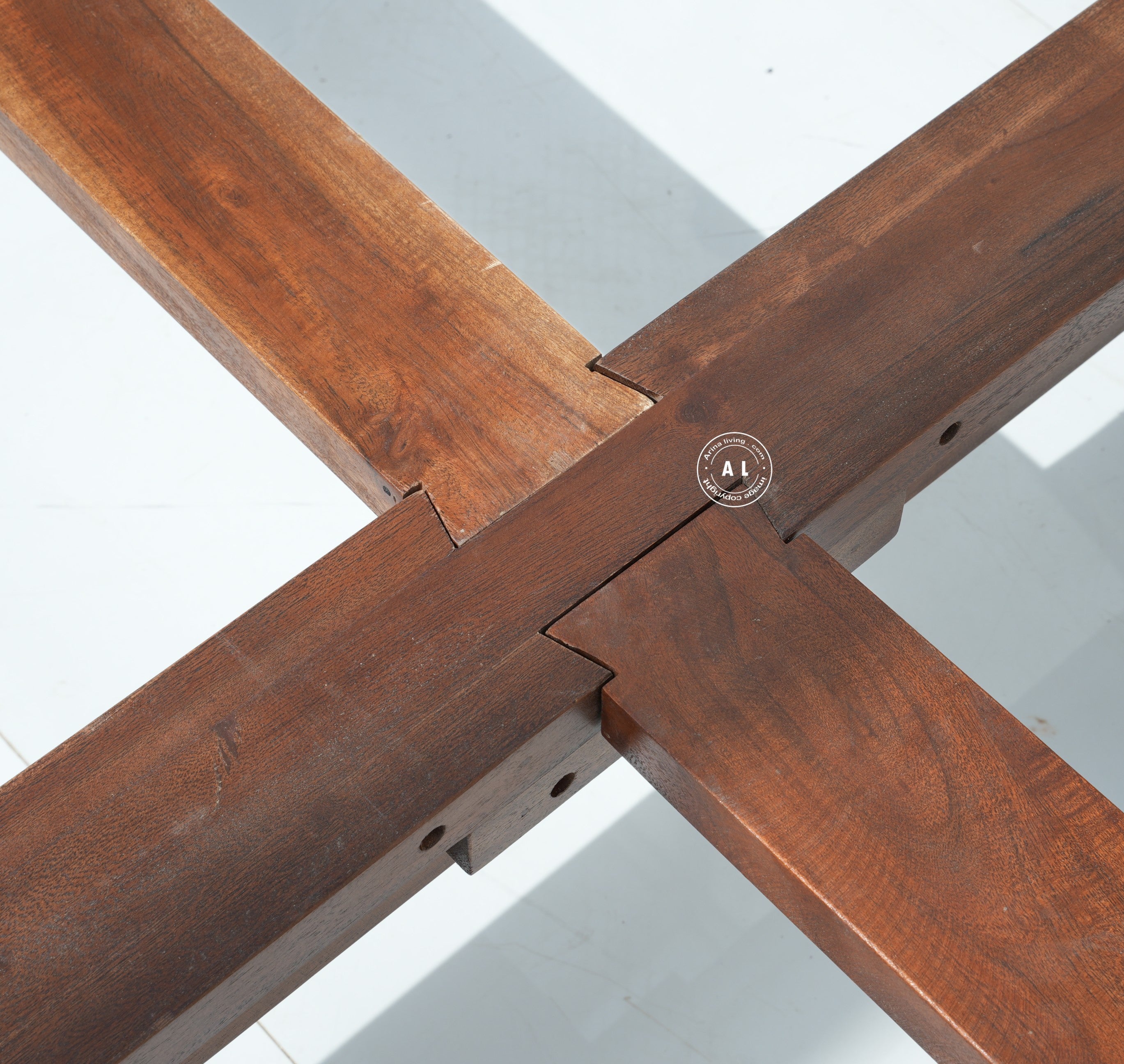 King size Acacia Wood bed - teak finish Arina Living