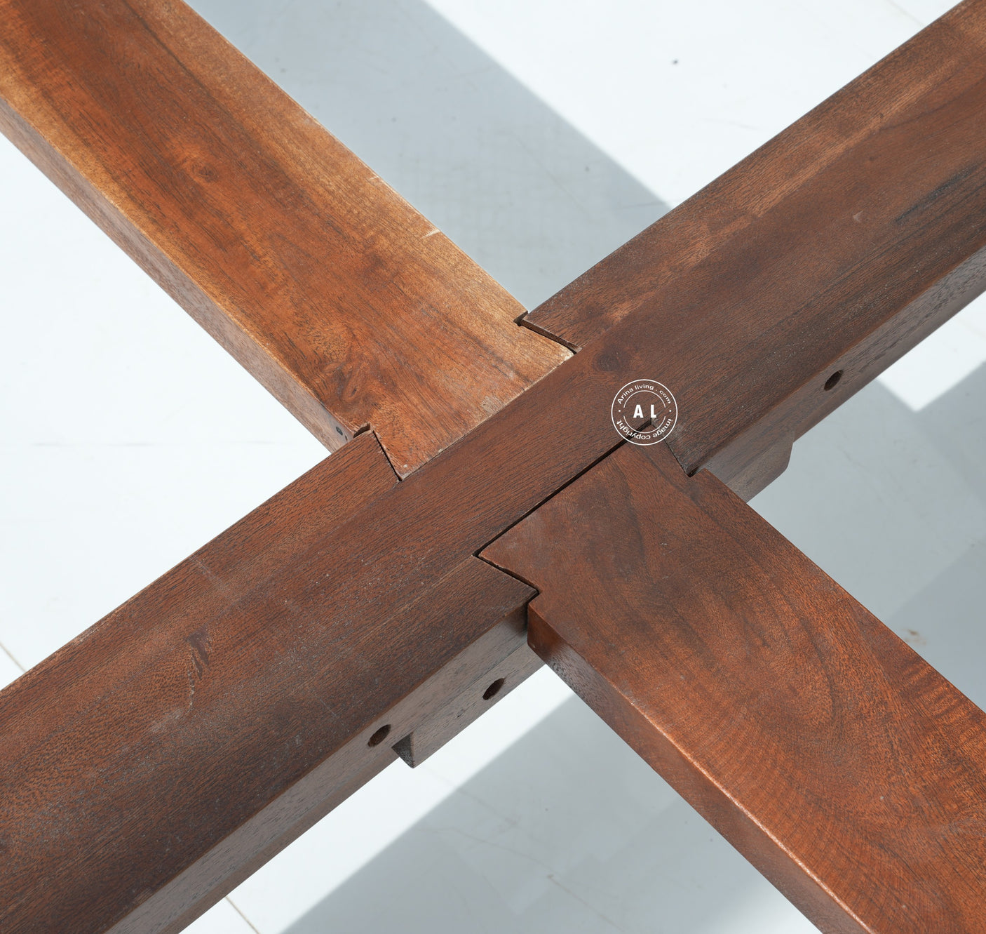 King size Acacia Wood bed - teak finish Arina Living