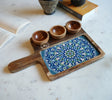 Mango Wood Serving Board with 3 Bowls Arina Living