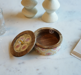 Wooden Decorative Box with Floral Design Arina Living