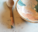 Wooden Serving Bowl with Hand-Painted Inlay & Spoon Arina Living