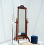 Sheesham Wood Floor Mirror 360° Rotating Full Length Mirror with Stand Arina Living