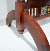 Sheesham Wood Floor Mirror 360° Rotating Full Length Mirror with Stand Arina Living