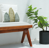 Solid Wood Upholstered Bench with Cushioned Seat Arina Living