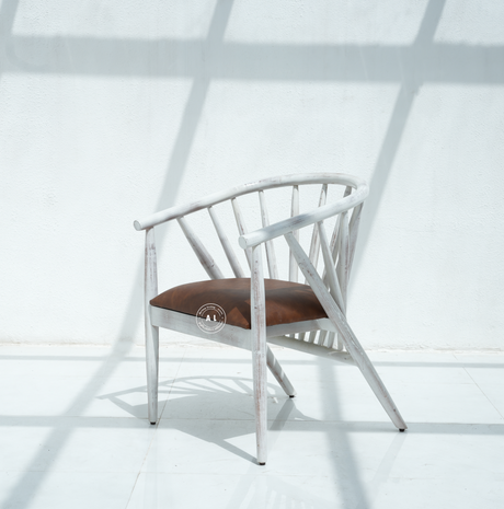 wooden arm chair - white finish Arina Living