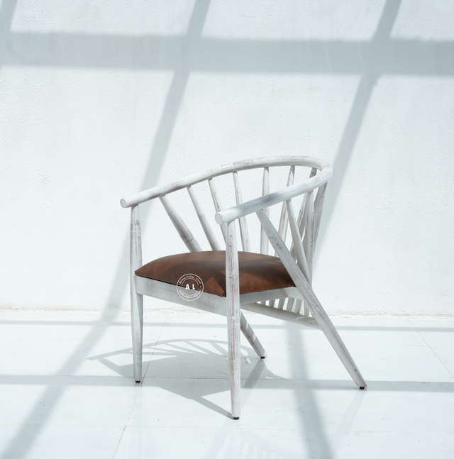 wooden arm chair - white finish Arina Living