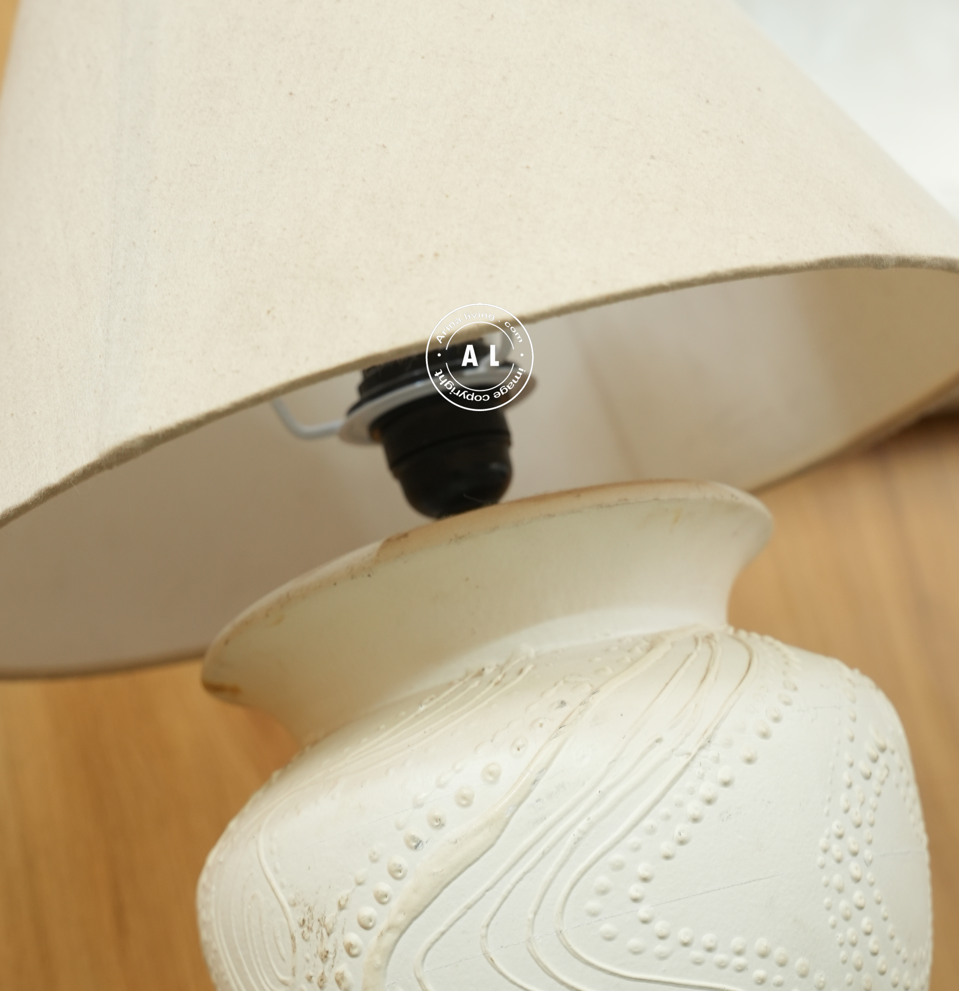 Handcrafted Terracotta Table Lamp with Textured Base Arina Living