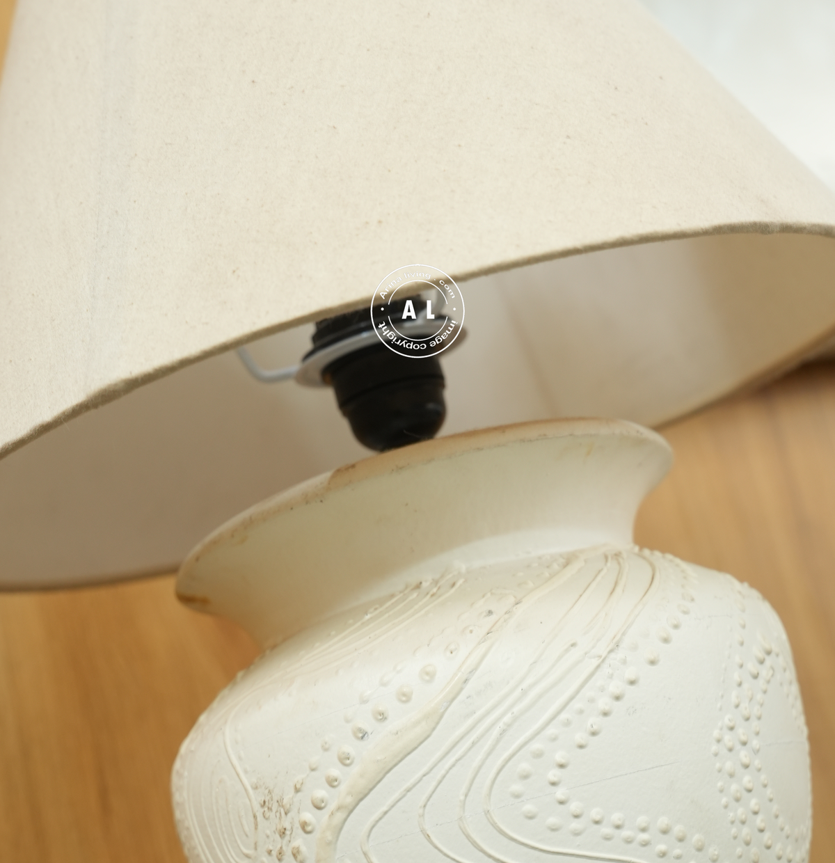 Handcrafted Terracotta Table Lamp with Textured Base Arina Living