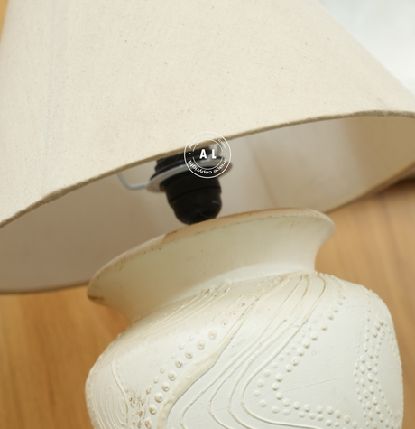 Handcrafted Terracotta Table Lamp with Textured Base Arina Living