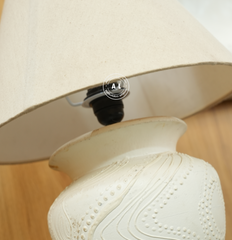 Handcrafted Terracotta Table Lamp with Textured Base Arina Living