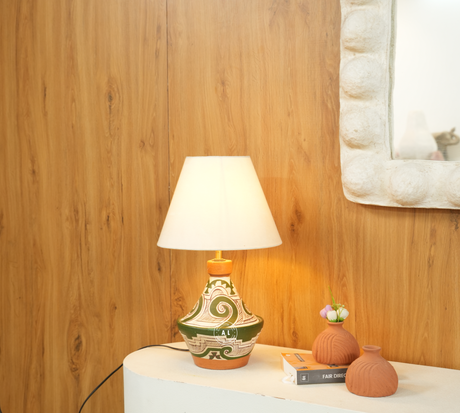 Decorative Hand-Painted Terracotta Table Lamp Arina Living