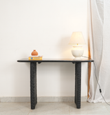 wooden console table - black finish Arina Living