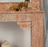 wooden Carved  console table with mirror frame Arina Living