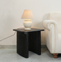 Mango wood side table - Black finish Arina Living