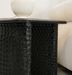 Etch Mango wood side table - Black finish Arina Living