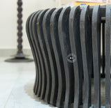 Black Wooden Coffee Table with Marble Top Arina Living