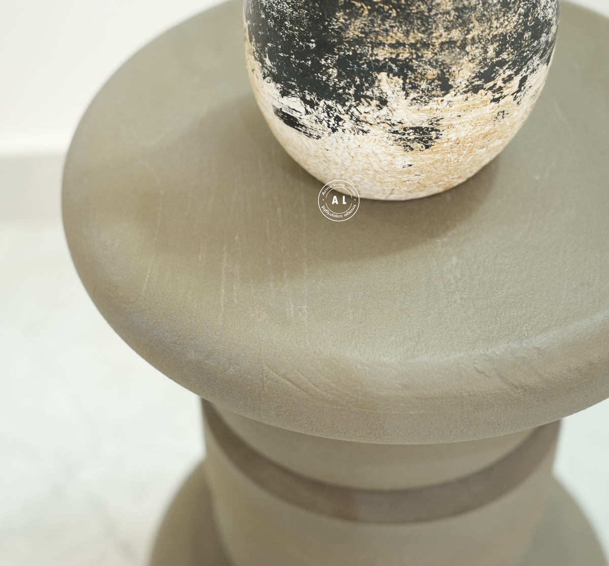 Wooden Round Side Table Arina Living