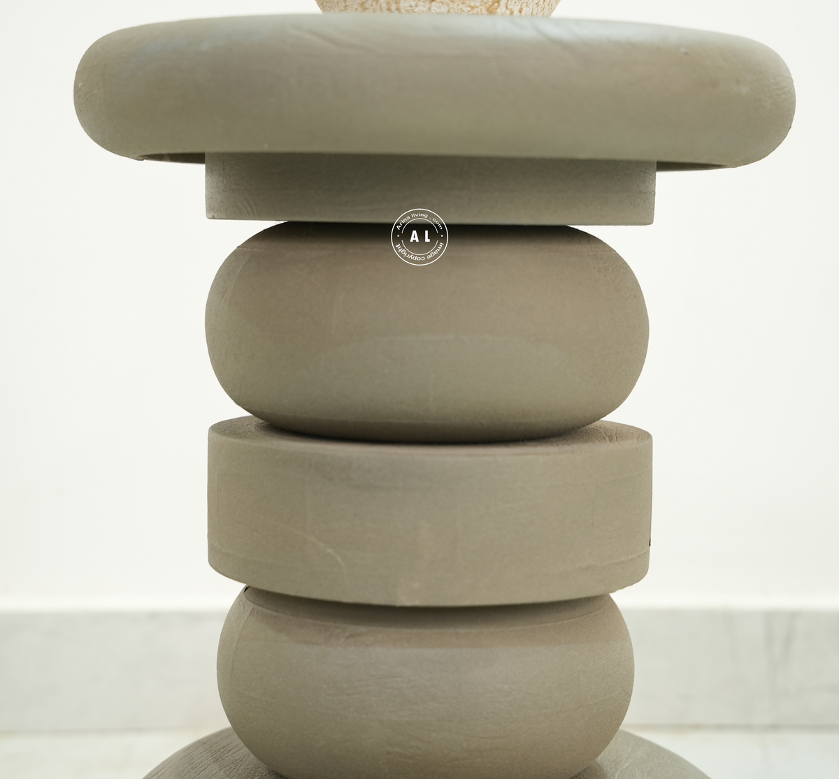 Wooden Round Side Table Arina Living