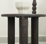Wooden black round side table Arina Living