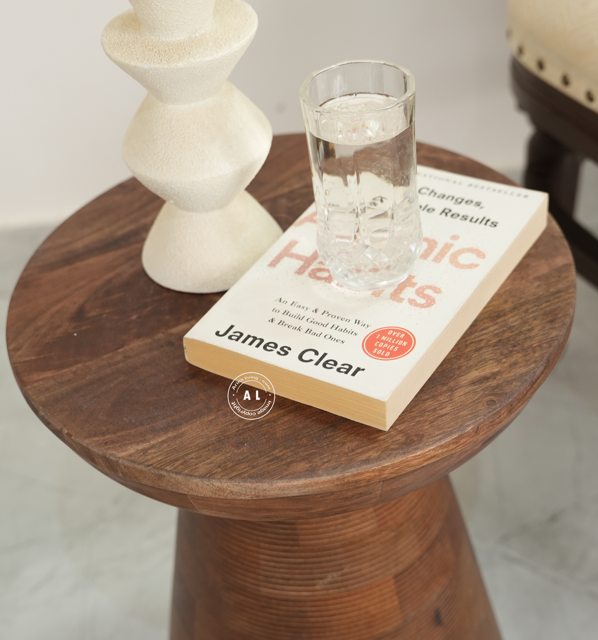 wooden side table - walnut finish Arina Living