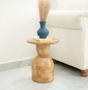 wooden ronud side table - Natural finish Arina Living