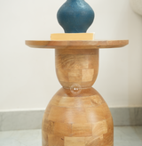 wooden ronud side table - Natural finish Arina Living