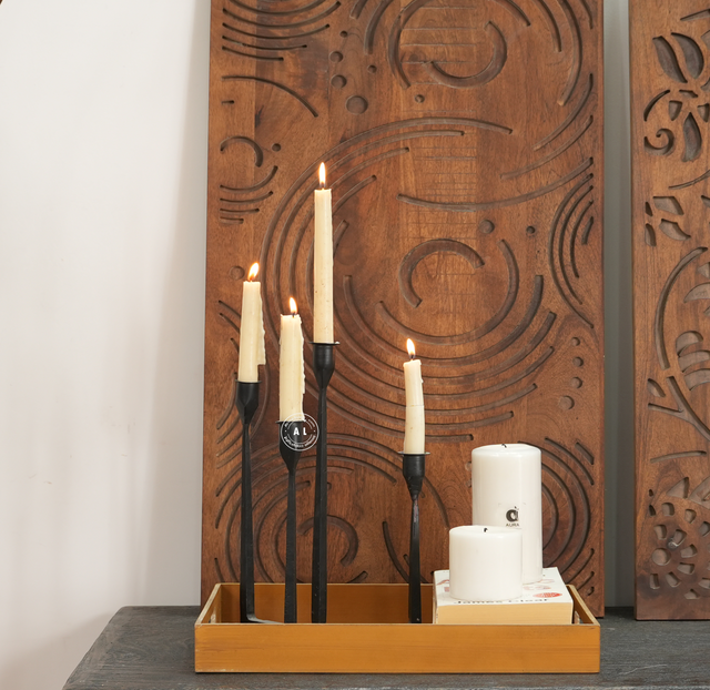 Black Metal Candle Holder Arina Living