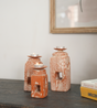 Rustic Wooden Candle Holder Set of 3 Arina Living