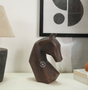 Handcrafted Wooden Horse Head Sculpture Arina Living