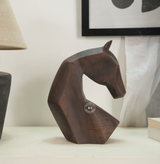 Handcrafted Wooden Horse Head Sculpture Arina Living