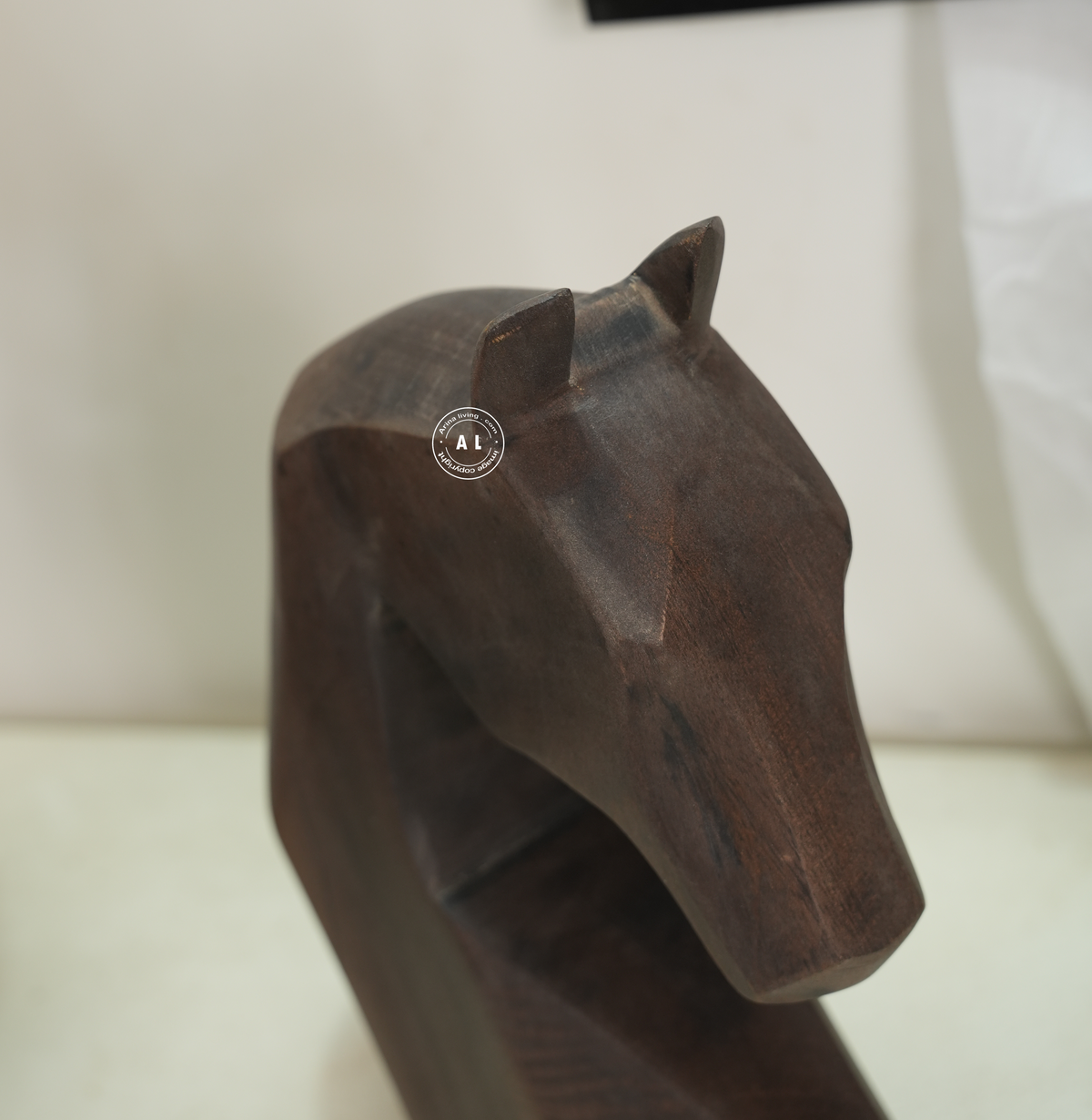 Handcrafted Wooden Horse Head Sculpture Arina Living